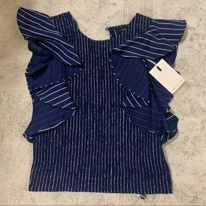 C/MEO Collective navy and white striped crop top